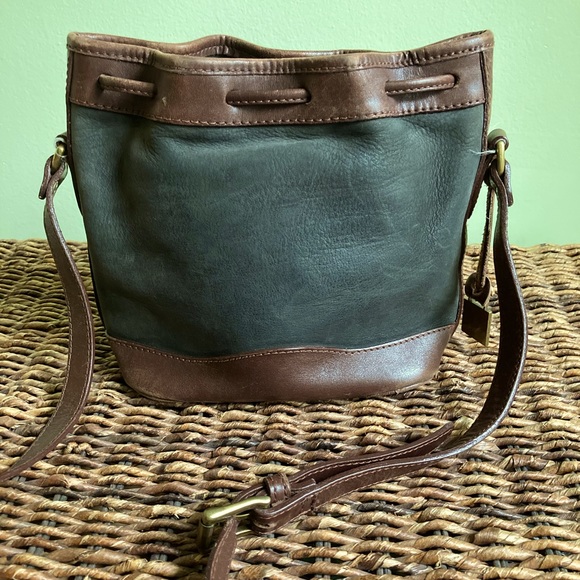 Vintage 1990s Nine West Small Hobo Bag Brown Leather Black Suede - Picture 5 of 10